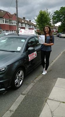 Ellie Mouslou passed her driving test in Morden