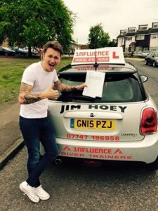 Leigh with hs driving test certificate